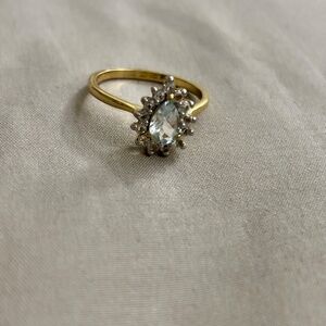 Gold over silver ring with CZ stone